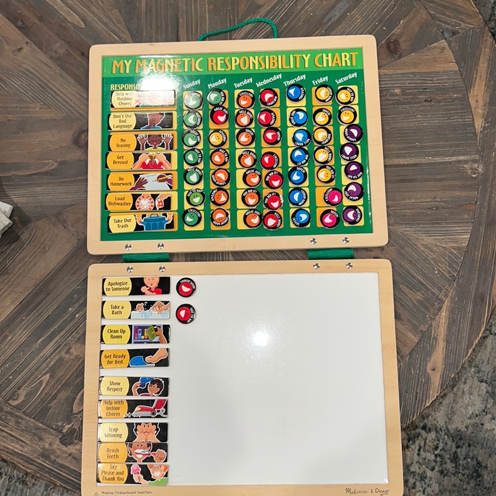 Melissa and Doug, my magnetic responsibility chart